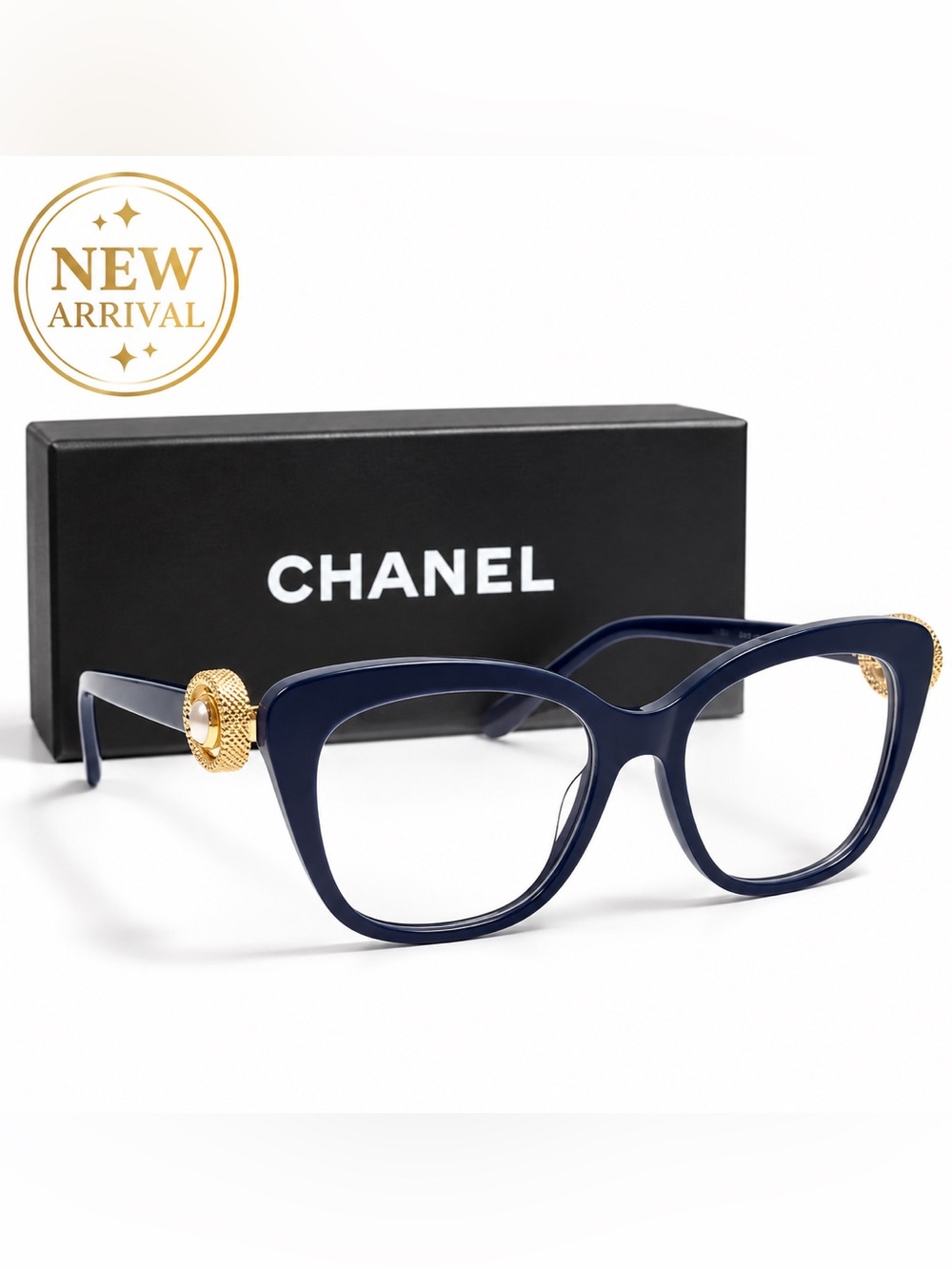 👓 Navy Blue Eyeglass Frames with Gold Accent 👓